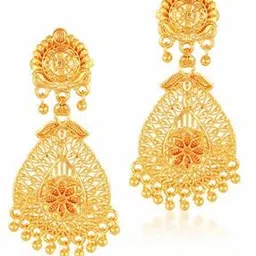 vighnaharta fashion jewellery Women Gold-Plated Screw Back Jhumka Earrings-picture-22