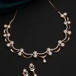 panash Women Gold-Plated Stone-Studded Necklace & Earrings Set-picture-50