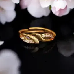 brado jewellery Women Brass Diamond Gold Plated Ring          -picture-34