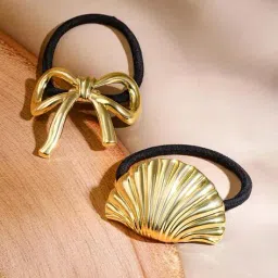 rubans Set of 2 Women Gold-Plated Hair Clips image 1