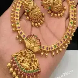 alyesha Women Gold-Plated Stone-Studded Necklace & Earrings Set-picture-32
