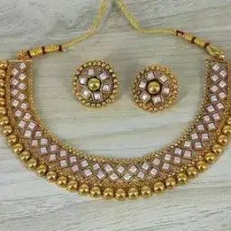 alyesha Women Gold-Plated Stone-Studded Necklace & Earrings Set-picture-53