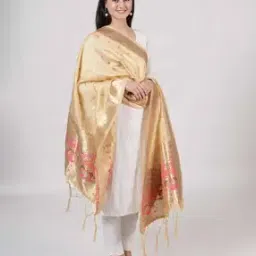 muffly Women Woven Dupatta with Zari Border-picture-43