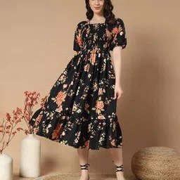 Women Abstract Fit and Flare Dress-image-65
