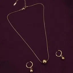 palmonas Women Gold-Plated Necklace & Earrings Set-picture-25