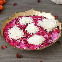 ecraftindia Gold-Plated Metal Lotus Urli-picture-19