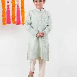 pehanaava Boys Woven Kurta Pyjamas Set-picture-13