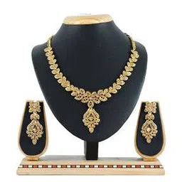 vatsalya Women Gold-Plated Stone-Studded Necklace & Earrings Set-picture-34