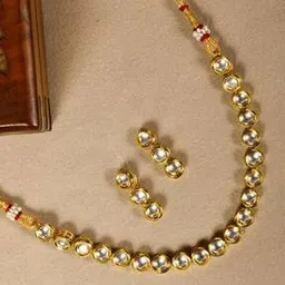 priyaasi Women Gold-Plated Kundan-Studded Necklace & Earrings Set-picture-41