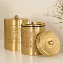 peepul tree Set of 2 Storage Jars with Lid image 1