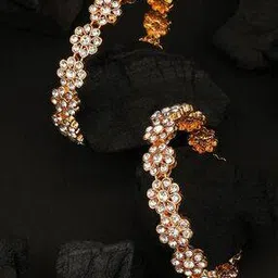 mode mania Set of 2 Gold-Plated Stone-Studded Bangles-picture-15