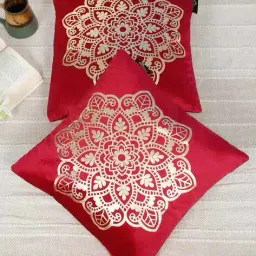 hosta homes Square Shape Velvet Cushion Covers Pack of 2  image 1