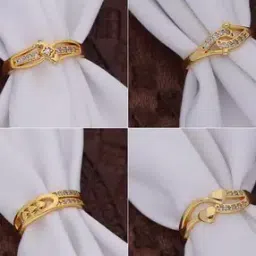 brado jewellery Pack of 4 Women Gold-Plated Adjustable Rings-picture-48