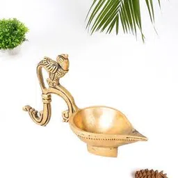 Antique Brass Mehnoor Metal Oil Lamp-image-7