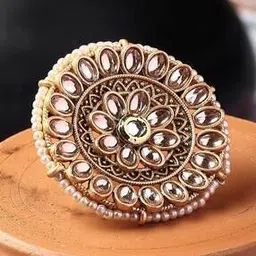 oomph Women Gold-Plated Stone-Studded Cocktail Ring-picture-11