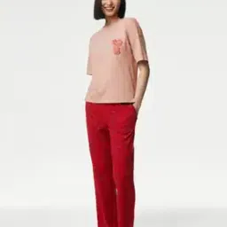 marks & spencer Women Printed T-Shirt & Pyjamas Set-picture-12