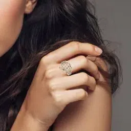 valanova Women Sterling Silver Rose Gold-Plated Lab Grown Diamond Ring-picture-34