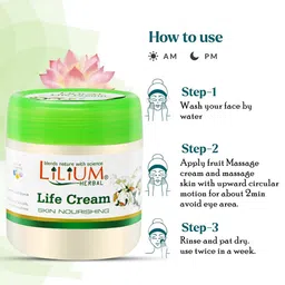 Lilium Pack Of 2 Life Massage Cream With Tulsi Ark and Badam Tel 500 ml image 5