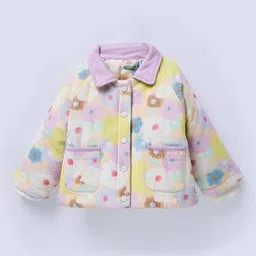 ed-a-mamma Girls Floral Print Regular Fit Heavy Winterwear Jacket-picture-15