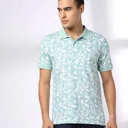 john players jeans Men Leaf Print Slim Fit Polo T-Shirt-picture-30