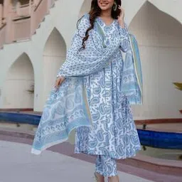 taranjal Women Paisley Print Anarkali Kurta Set-picture-19