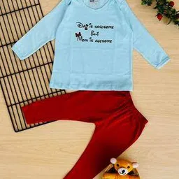 piku store Typographic Print T-Shirt & Pyjamas Set-picture-29