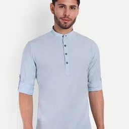 life roads Men Short Kurta with Mandarin Collar-picture-20