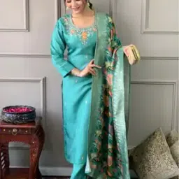 mehzeel fab Women Embroidered Straight Kurta Set-picture-18