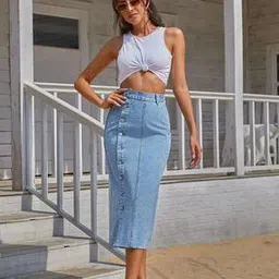 Women High-Rise A-Line Skirt-image-51