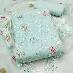 mimi design Women Embroidered 3-Piece Unstitched Dress Material-picture-24