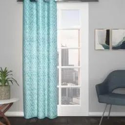 the conversion Geometric Pattern Eyelet Door Curtain-picture-39