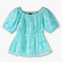 kg frendz for trends select Girls Peplum Top with Floral Applique-picture-51