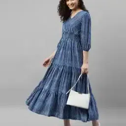 leia Women Striped Tiered Dress-picture-29