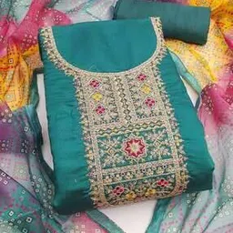 svaraa Women Embroidered 3-Piece Unstitched Dress Material-picture-36