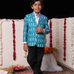 vastramay Boys Ikat Print Blazer with Button Closure-picture-14