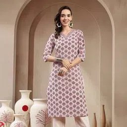 stylum Women Floral Print Cotton Straight Kurta-picture-38