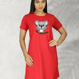 buythattrendz Women Printed Round-Neck Nightshirt-picture-33