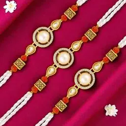 mahi Men Pack Of 3 Stone-Beaded Tie-Up Rakhi-picture-25