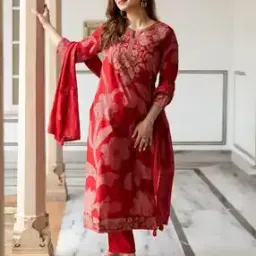 kiana house of fashion Women Embroidered Straight Kurta Suit Set-picture-24