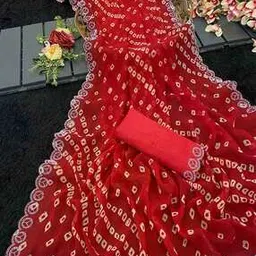 nyrika Women Bandhani Print Saree with Scallop Border-picture-21
