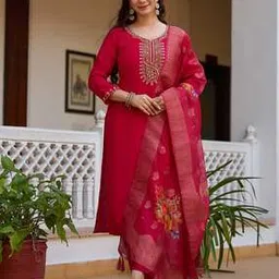 hbpatel Women Embroidered Straight Kurta Suit Set-picture-28