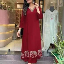 svaraa Women Embellished A-Line Flared Kurta Set-picture-21