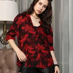 Women Floral Print Relaxed Fit Shirt-image-9