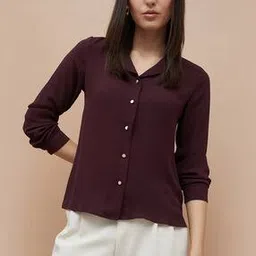 code by lifestyle Women Regular Fit Shirt with Cuban Collar-picture-20