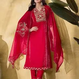 kvs fab Embroidery Straight Kurta Set-picture-35
