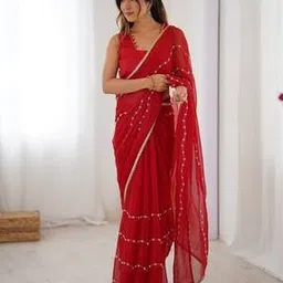 griva designer Women Embroidered Saree with Unstitched Blouse Piece-picture-11