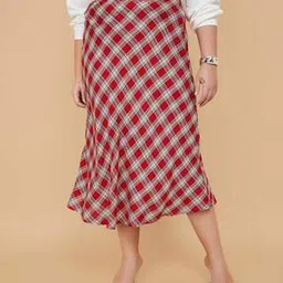 max Women Checked A-Line Midi Skirt-picture-51