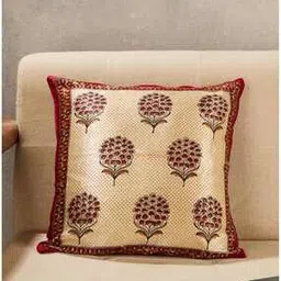 fabindia Floral Print Square-Shaped Cushion Cover 16"x16"-picture-19