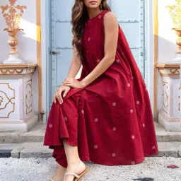 gosriki Women Polka-Dot A-Line Kurta Set image 1