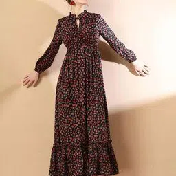 Women Floral Print Fit & Flare Dress-image-22